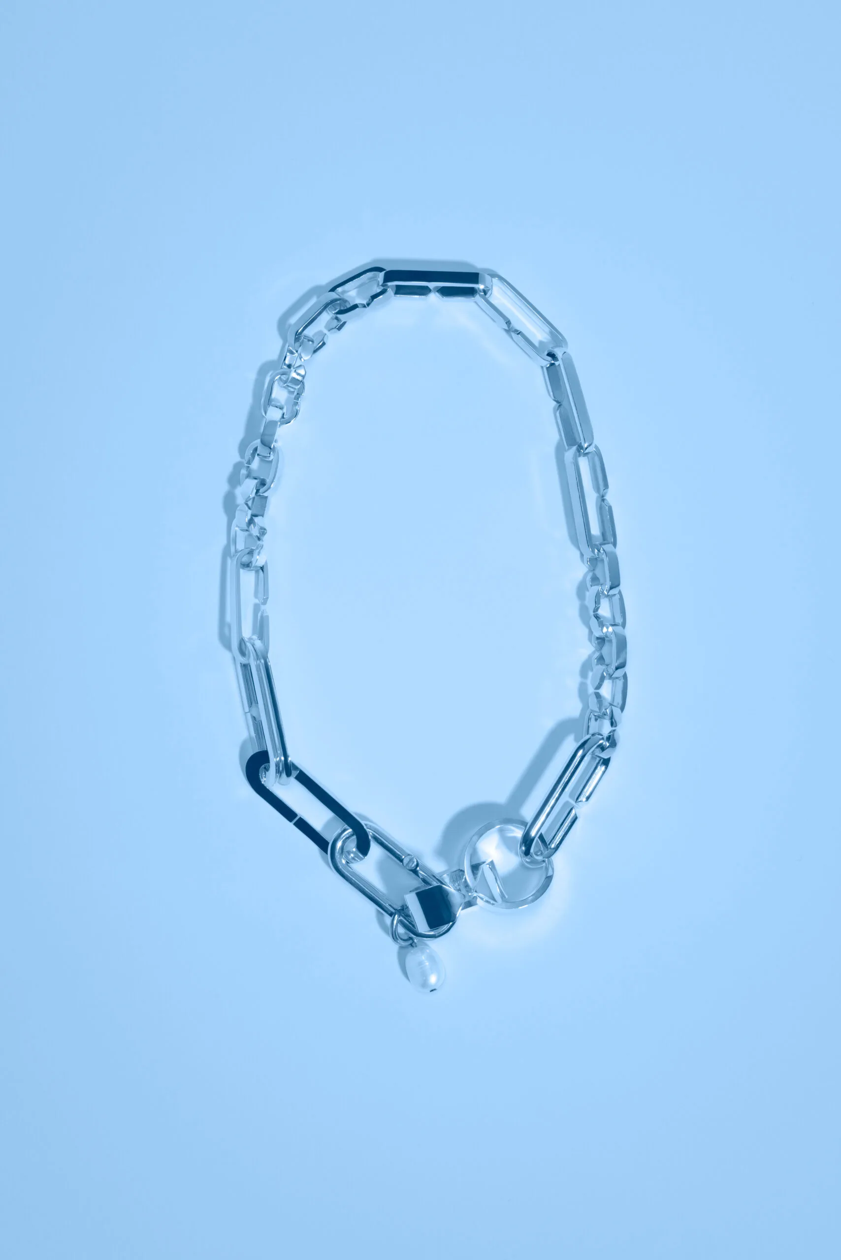 Collier chaine de mailles modulables à plat en argent et en or ethique labelisé Faimined