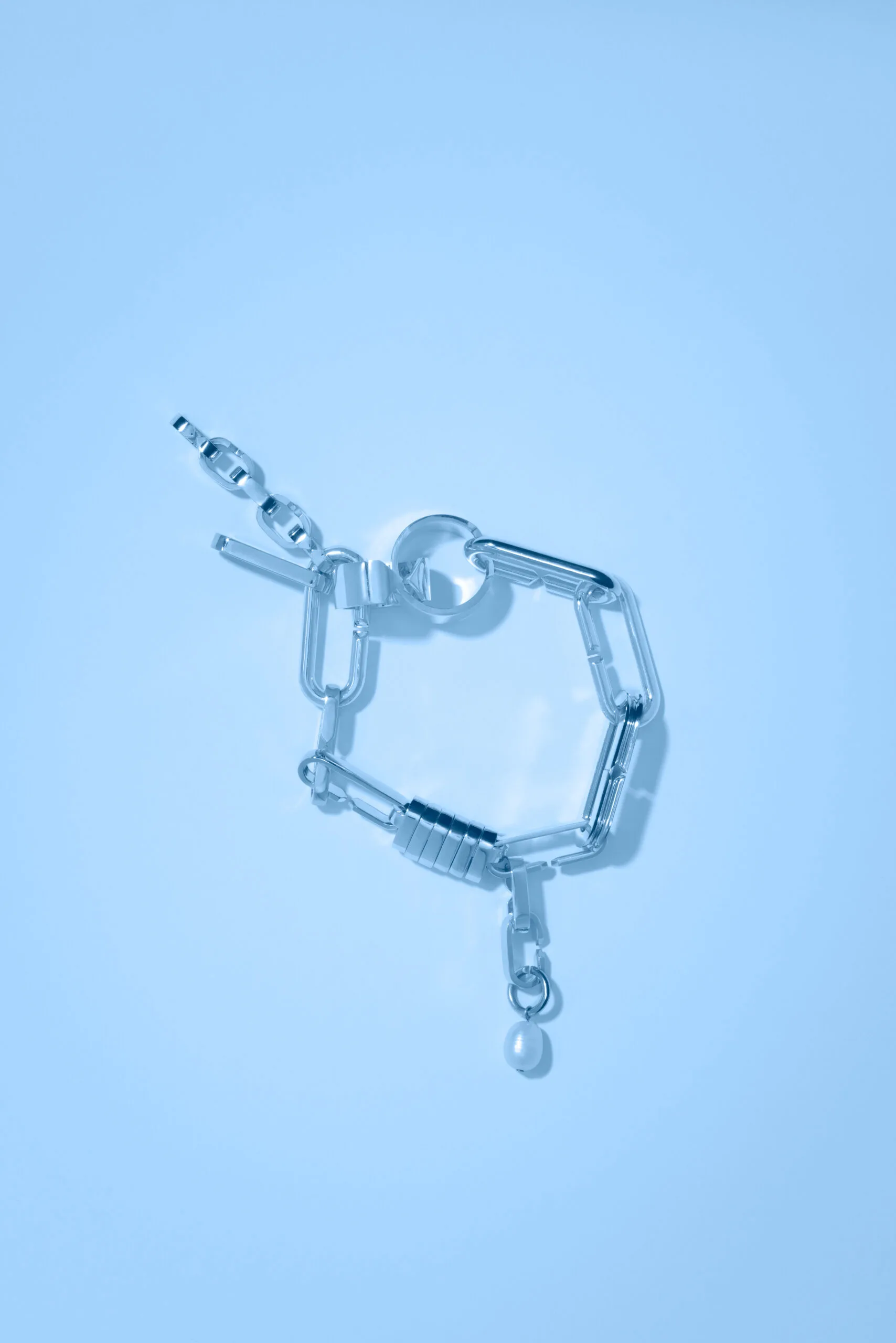 Bracelet chaine de mailles modulables à plat en argent et en or ethique labelisé Faimined