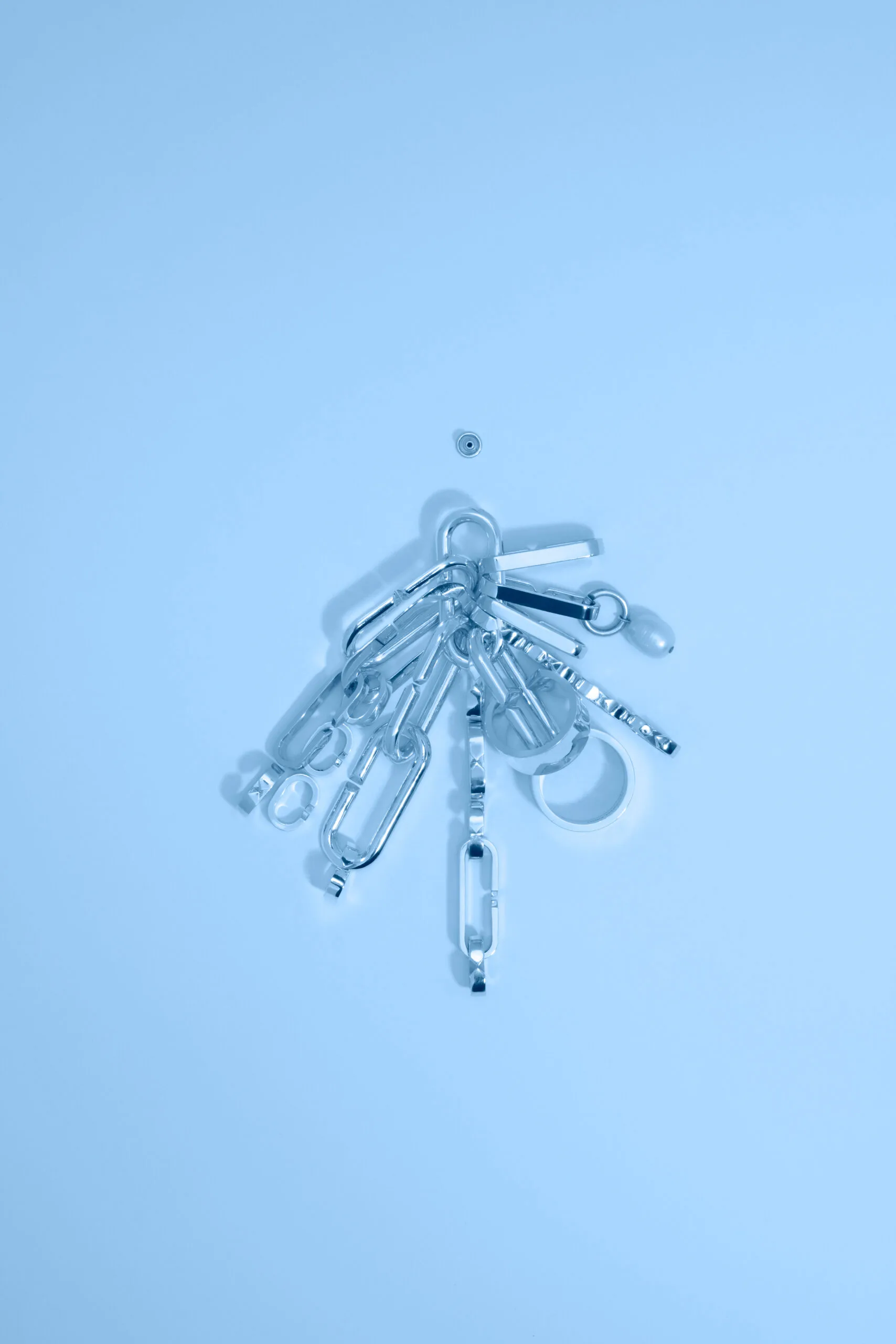 Boucle d'oreille à plat en argent et en or ethique labelisé Faimined