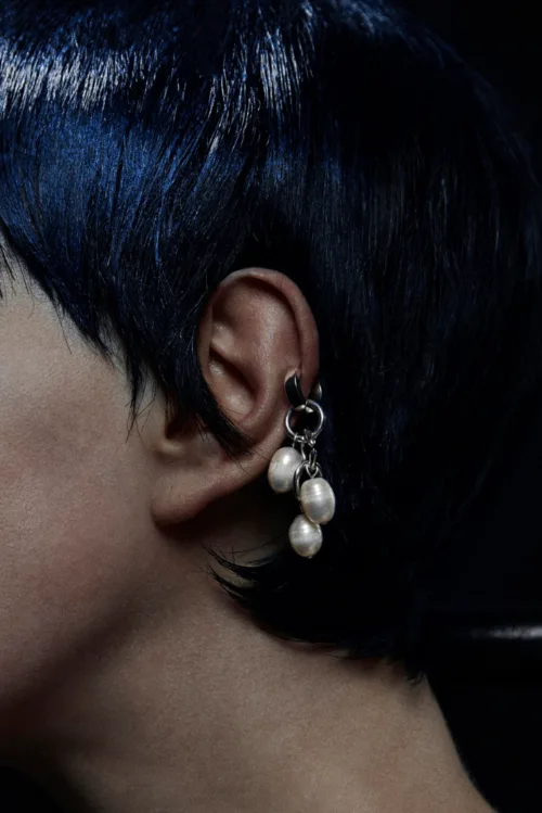 EARCUFF CARLA - Argent Fairmined et perles